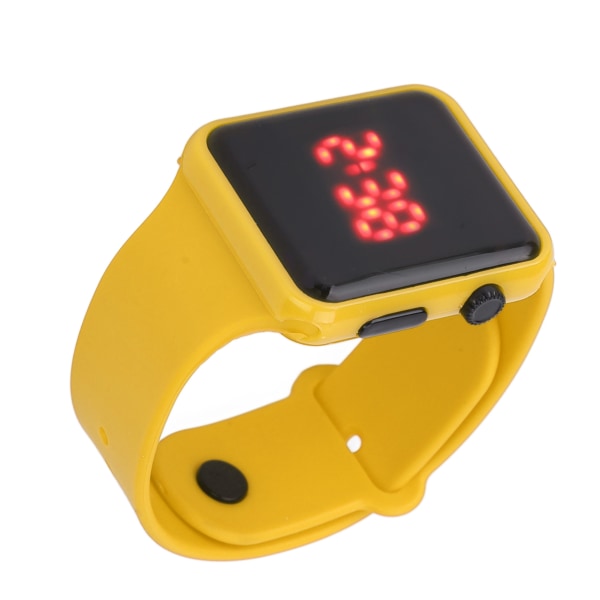 Watch LED-näyttö Neliön muotoinen taustavalo Design Digitaalinen watch vapaa-ajan toimintaan Keltainen