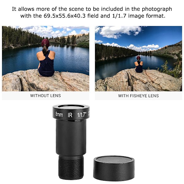 8 mm fast brännpunkt 12 MP UHD F1.8 M12x0.5 kortobjektiv Smart övervakningskamera ersättningsdelar