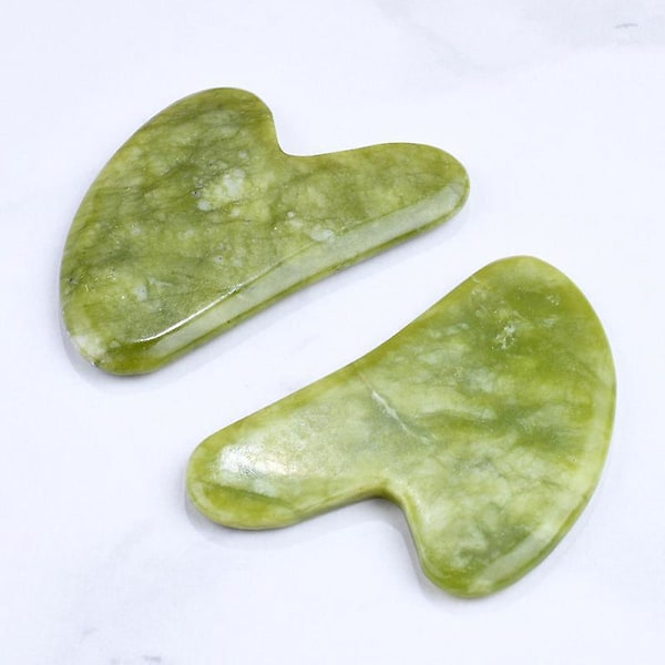Grønn Jade Gua Sha-brett for fullkroppsavslapping - Naturlig dypvevs massasjeverktøy for triggerpunktsbehandling