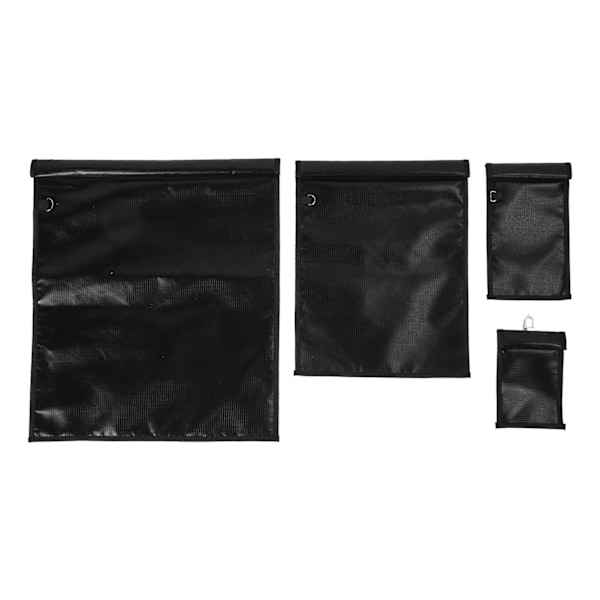 4Pcs Faraday Bag Black Portable Fireproof Waterproof Safe Reliable Faraday Signal Blocking Bag for Laptops Tablets Phone Car Keys