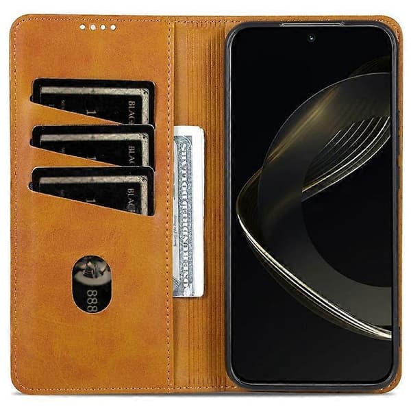 AZNS Compatible Case for Samsung Galaxy A56 5G, PU Leather Wallet Case with Cowhide Texture Brown