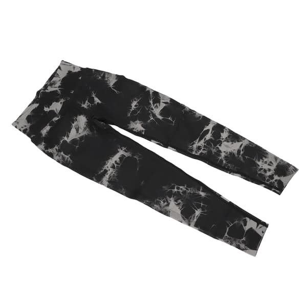 Tie Dye Leggings Sømløse Høj Talje Elastisk Sort Hurtigtørrende Bløde Åndbare Yoga Leggings til Kvinder M