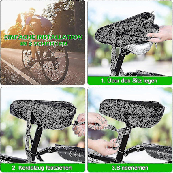 Cykel Sædebetræk Stor - Memory Foam & Super Blød Gel Sædehynde Med Vandtæt Betræk Med Snøre Til Mountainbikes Motionscykler