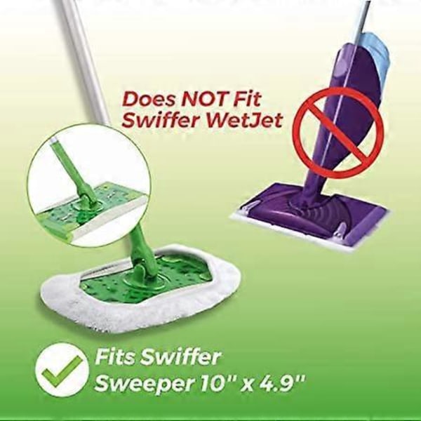 8 kpl Puuvillamoppityyny Uudelleenkäytettävä Swiffer Sweeper -moppiin, Päivitetyt Märkä-Kuiva Moppiliinat Pestävät Sweeper-täyttöpakkaukset Pölymoppisuojukset