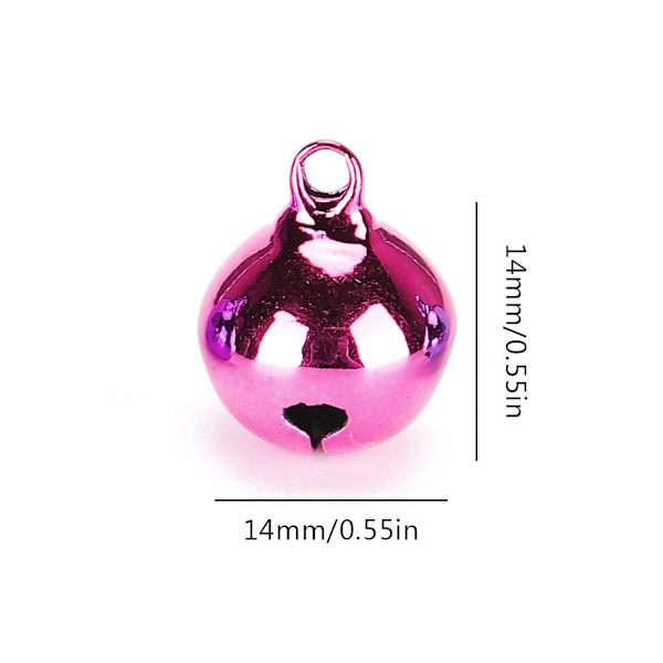 50 kpl Pieni Metallikello Värikäs Maali Joulu Helinäkellot Avaimen Riipus Juhla DIY Helmet (Vihreä Pinkki )