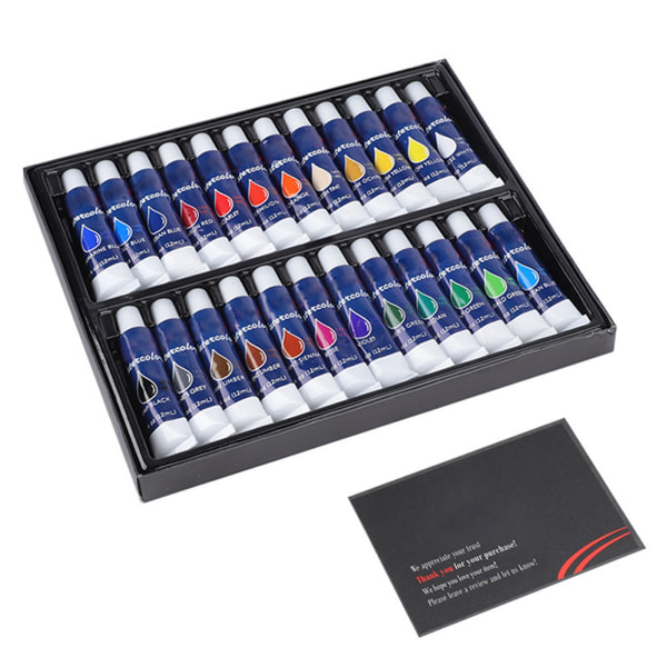 Färgglada set - 24 färger, 12 ml vardera, för DIY-pigmentmålning och -ritning