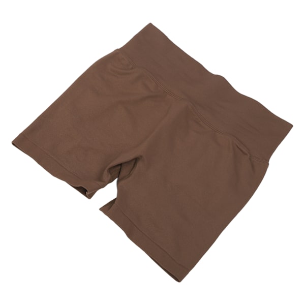 Høy midje hofteløft yogashorts for kvinner - Myke, pustende shorts med magekontroll for trening og løping - Kaffe L