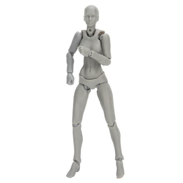 PVC kunstner actionfigur model menneskelig tegning model kvinde mannequin dekoration grå