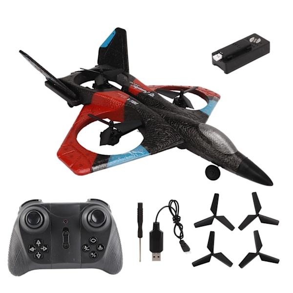 RC-lentokone LED-lampulla 2.4GHZ Super Remote Glider pojille ja tytöille Syntymäpäivälahjat Punainen Yksi akku