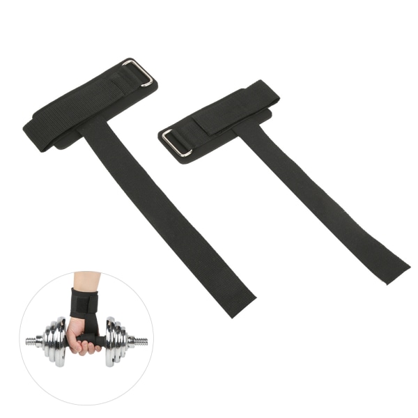 1 par håndleddsbeskytter løftestropper for vektløfting Kroppsbygging Styrketrening svart