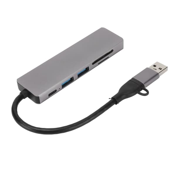 USB C-hub 6 i 1 USB3.0 3xUSB-portar 5 Gbps överföring Avancerad chipset Bärbar dockningsstation för hemkontor resor