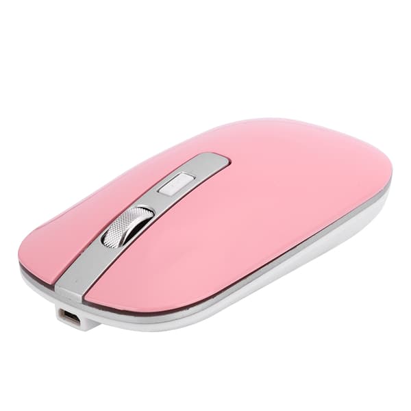 2.4G Trådløs Mus Ergonomisk 1600 DPI Høy Oppløsning USB Lading Datatilbehør Rosa
