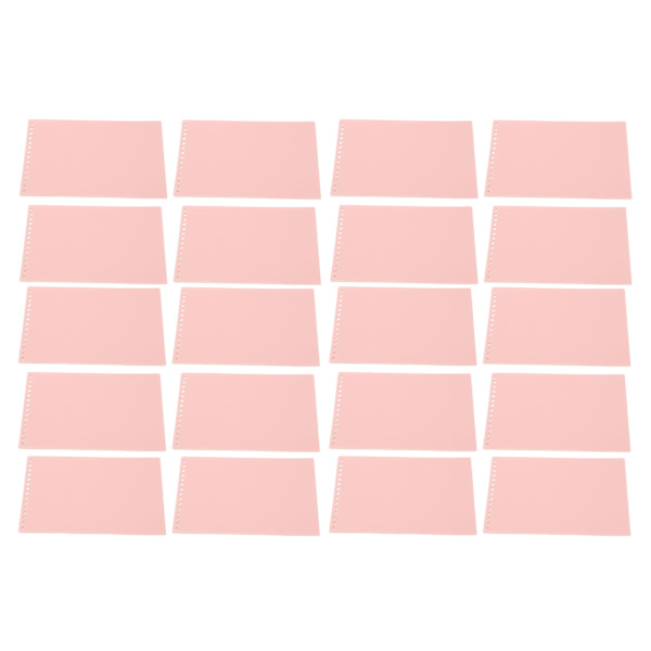 20 st A5 15 hål tvärgående typ PP lösbladsskydd avtagbar vattentät bekväm handkänsla för kontor Blush Pink