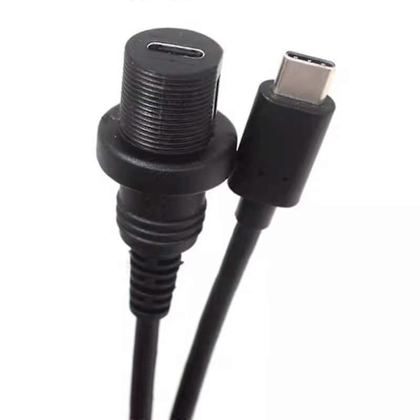 USB 3.1 Typ-C C Hane Till Hona Infälld Panelmontering Förlängnings Vattentät Kabel Bil