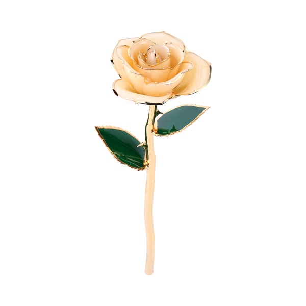 Lang stilk 24 k gull dyppet rose blomst rett håndtak ornamenter håndlaget gave