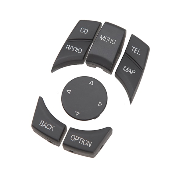 6PCS Centrala Multimedia-knappar Utsökt Yta Slät Touch Control Knob Button Cover Passar för 1 3 5 6 Serie Matt Svart