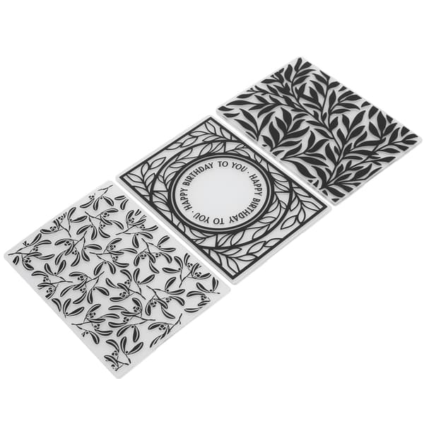 3 stk. Plast Pregefolder Preget Mal DIY Kortlaging Scrapbooking Papirhåndverk