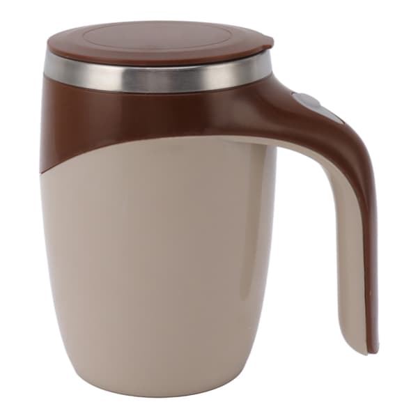 Automatisk Magnetisk Omrörande Kaffemugg Batteridriven Självomrörande Kopp Elektrisk Blandningskopp med Rostfritt Stål Foder Brun