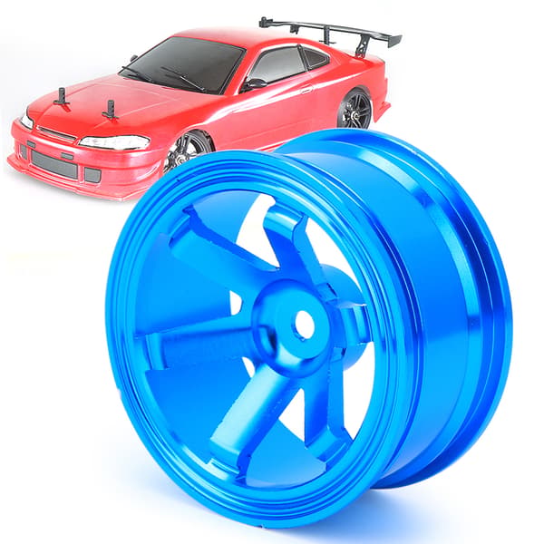 4 stk. aluminiumsfælge til universel 1/10 flad drift RC-bil, blå