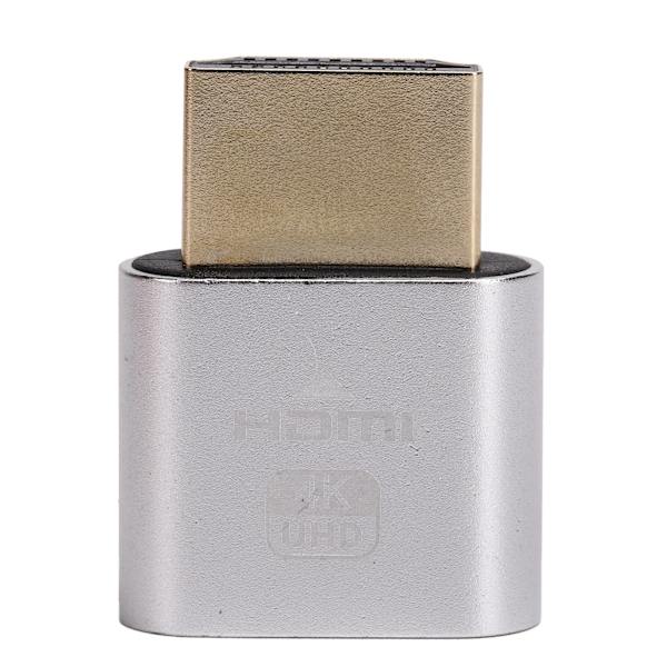 High Definition Multimedia Interface Dummy Plug HotSwappable 4K Display Emulator (Sølv)
