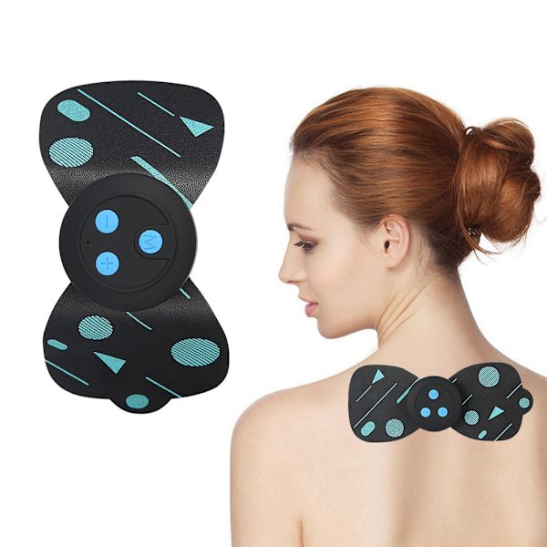Mini Cervical Massager Multi-funktionel Genopladelig Puls Skulder Nakke Ryg Massager Sort