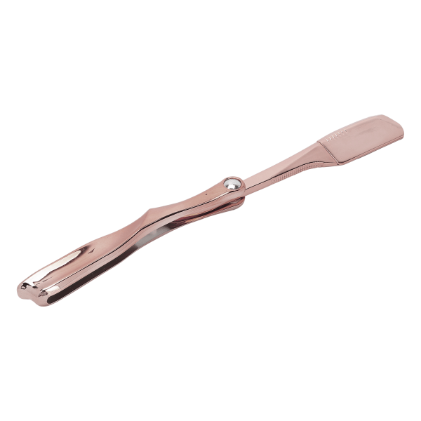 Professionel foldbar ligekant barberkniv Barberbarberkniv til mænds barberbladspladeholder (Placage d'or rose)