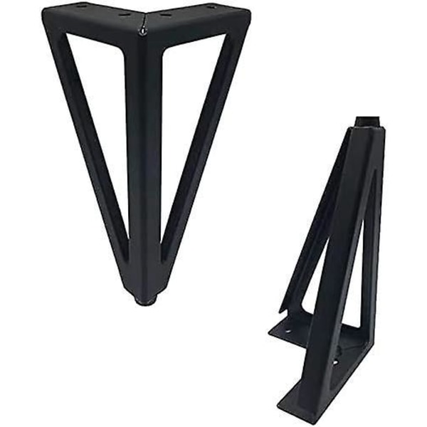 Metallmøbelben, 15 cm svarte bordben for TV-bord, salongbord, garderobeskap, sovesofa - sett med 4