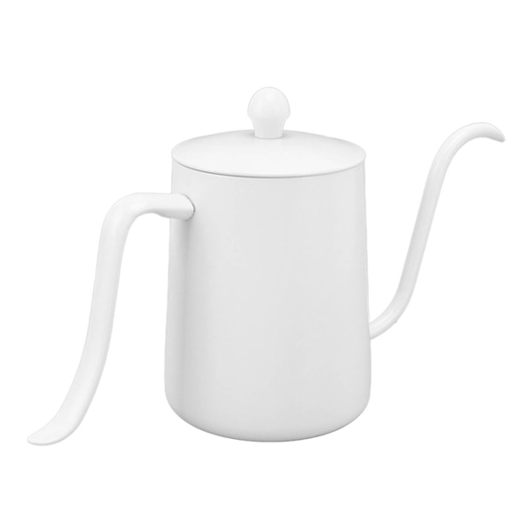 Spout kaffekande professionel 600 ml kapacitet rustfrit stål gooseneck kaffekande til hjem rejse hvid