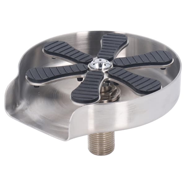 Køkkenvask Glasrenser 304 Rustfrit Stål Vask Kopvasker Renser Bar Glasrenser Vask 6 Blade Sølv