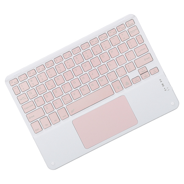 Trådlöst tangentbord med pekplatta Quadrate Keycap Ultratunnt 10-tums trådlöst tangentbord med RGB-bakgrundsbelysning för hemmakontor Rosa