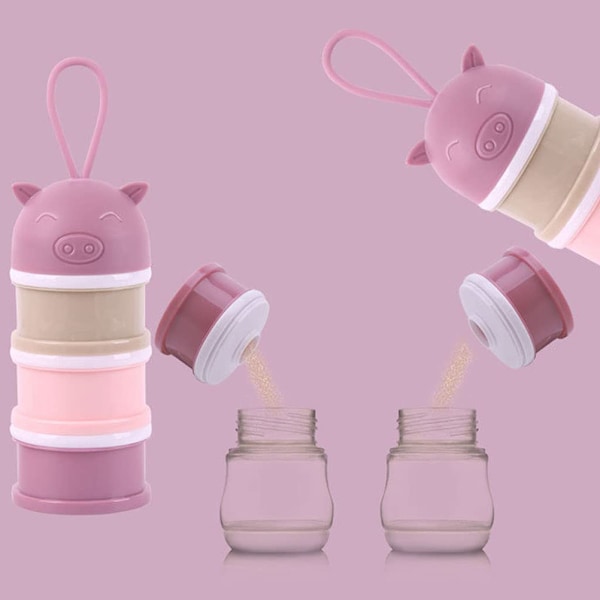 Baby Formula Dispenser 4 Layer Portable Milk Powder Dispenser Container Baby Feeding Travel Storage Container Box
