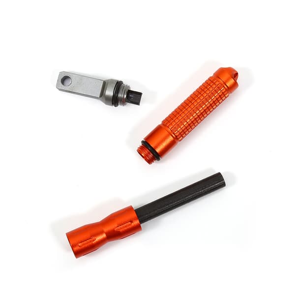Utendørs Overlevelse Camp EDC Legering Vanntett Magnesium Flintstein CNC gir lomme (Oransje)