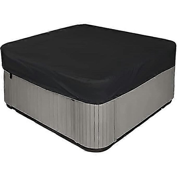 Utendørs Firkantet Boblebadtrekk, Vanntett Solbeskyttende Spa-trekk - JRCH 215*215*30cm Svart