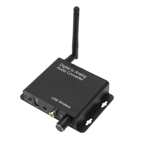 Digital til Analog Lydkonverter Høj Integreret DC5V2A Stereo Bluetooth Lydkonverter til Hjemmebiograf Sort