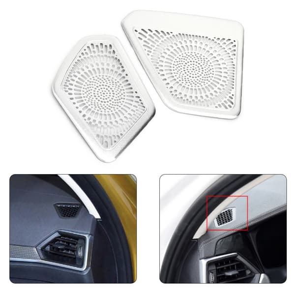 2 stk Dashbord AC Luftutløpsbeslag Luftkondisjonering Molding Ramme Mesh Deksel Passer for 3-serie G20 G28 2020