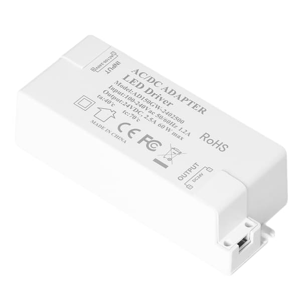 LED-driver DC24V 2,5A 60W LED-lystransformator DIY-lampe drivende strømforsyning AC100-240V