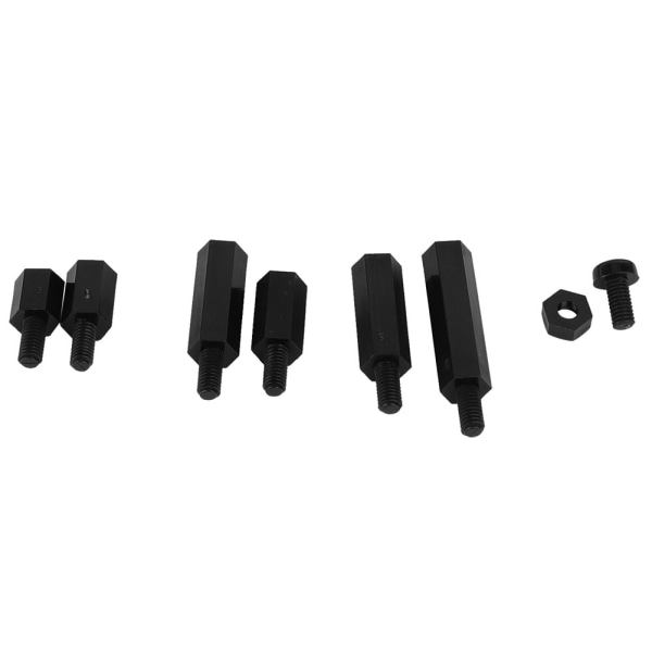 180 stk æske M3 nylonskruemøtrik mandlige kvindelige standoff-kombinationssæt (sort)