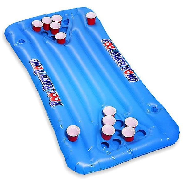 Uppblåsbar Poolmatta för Vuxna, Uppblåsbar Spelande Flytande Billjardbordsspel 145*60cm