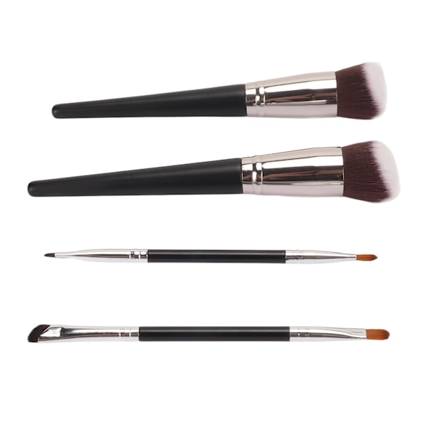 4 stk. vinklede eyeliner-pensler med stærk gribekraft, bærbar foundation-concealer-pensel