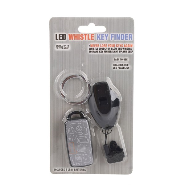 Elektronisk LED Whistle Key Finder Bærbar Anti-tabt alarm nøglering