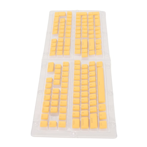 PBT Pudding Taster 129 Taster Gjennomskinnelig OEM Høyde Dobbeltskudd Injection DIY Keycaps For mekaniske tastaturer Gul