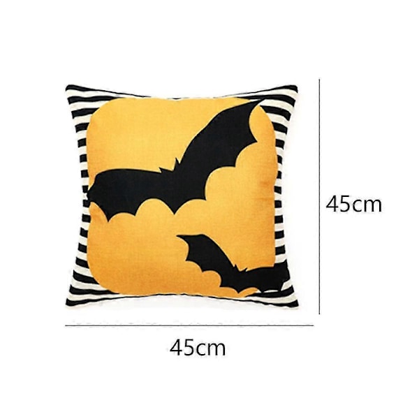 Halloween Pynteputetrekk Sett med 4, Lin Sofa Seng Putetrekk til Hjemmesofa
