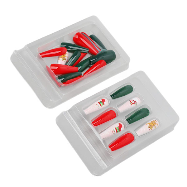 30st jul falska naglar Söt snygg jultomte mönster Slim Xmas Full Wrap lösnaglar till julfest 0070 LJ04