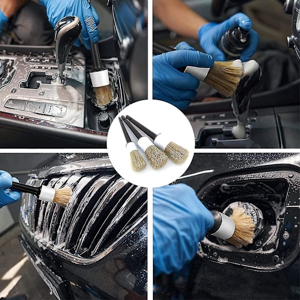 3 kpl Sianharjas Ultrapehmeät Auton Yksityiskohtien Puhdistusharjat Autoharja