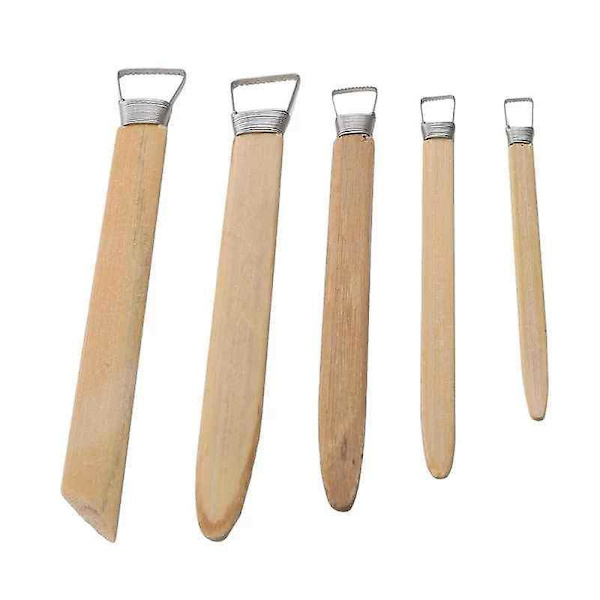 Bambushåndtag Stål Bånd Ler Keramik Trimningsskærer - DIY Keramik Håndværk Modellering Værktøj