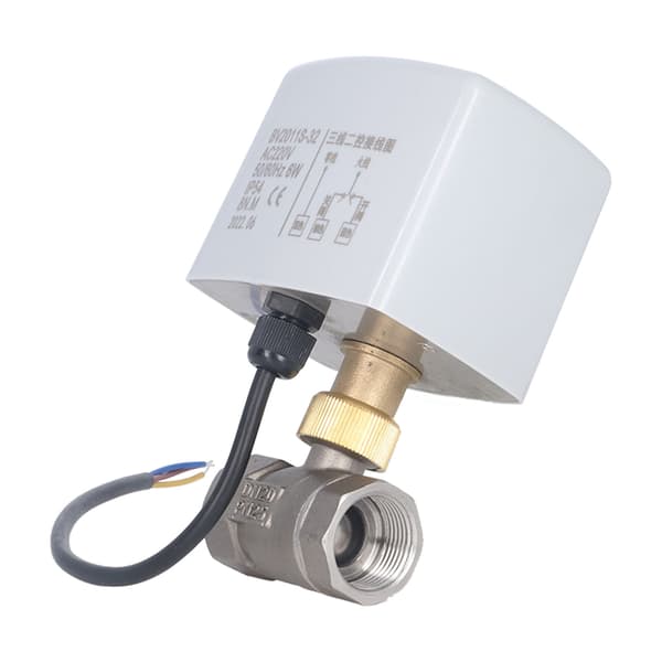 Motorisert Kuleventil 3-leder 2-kontroll Støysvak Rustfritt Stål Kropp DN20 Elektrisk Kuleventil 3/4 tommer AC220V