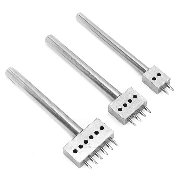 3 STK Afstandsstanserværktøj DIY Læderhåndværk Hulstanse Sæt Bæltehulstanse (6mm（2+4+6）)