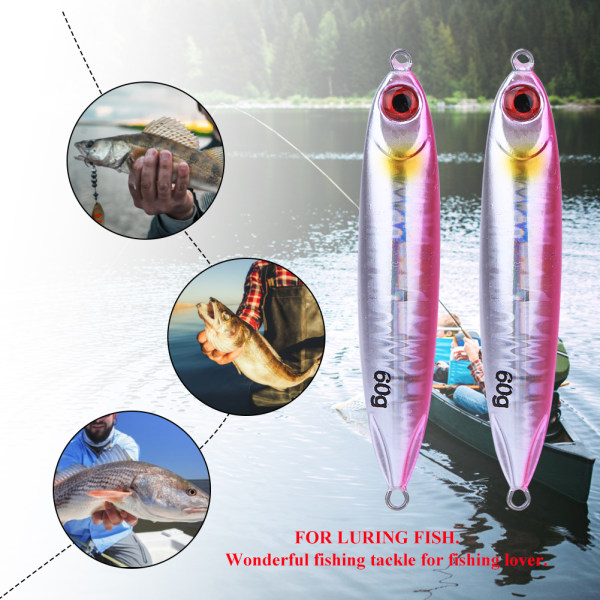 2 st simulerad fiskformad bete fiskeutrustning levande simningsposition rosa
