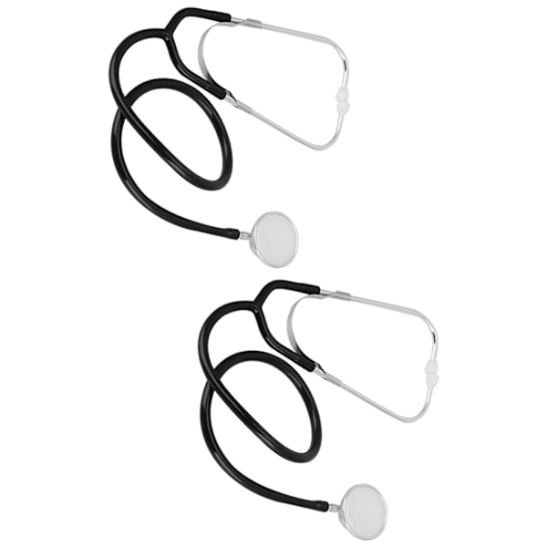 2 sett dobbelthodet stetoskop for lege sykepleier veterinær student helsetjenesteutstyr svart