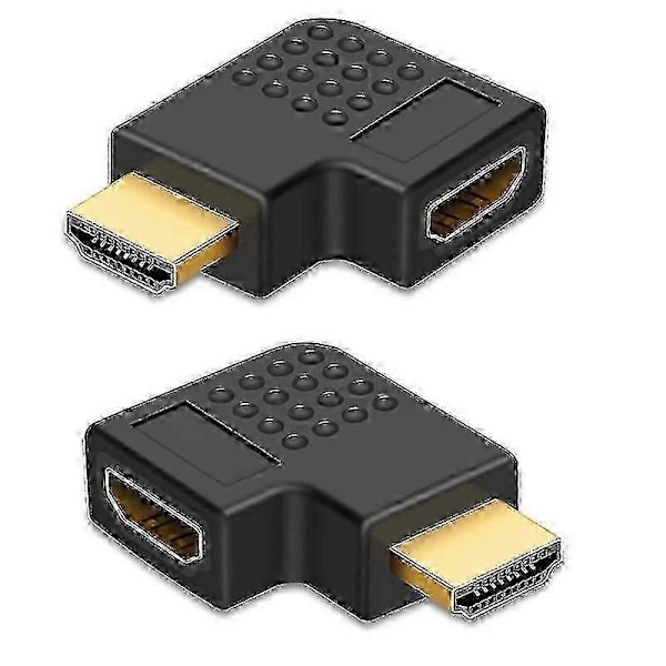 Rätvinklig Videokontakt 90 Grader Digital AV Hane Till Hona Adapter Konverter Kompatibel Med Sväng Vänster